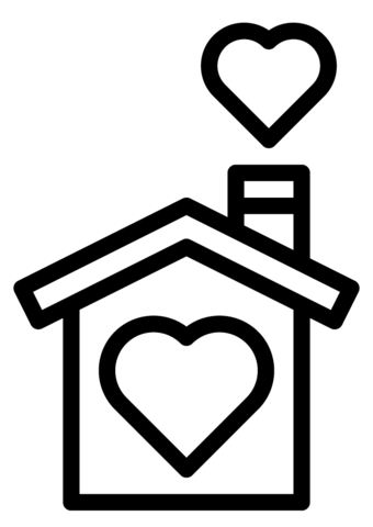 Valentine'S Day Family Home Coloring Page